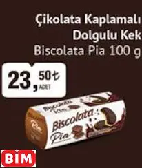 BİSCOLATA PİA ÇİKOLATA KAPLAMALI DOLGULU KEK